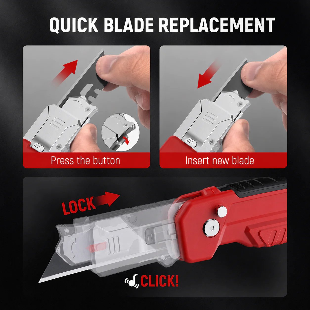 πͺβ¨2-in-1 Foldable Utility Knife & Scraper Portable Razor Scraper for Sticker Glue Paint Glass Tile Cleaning