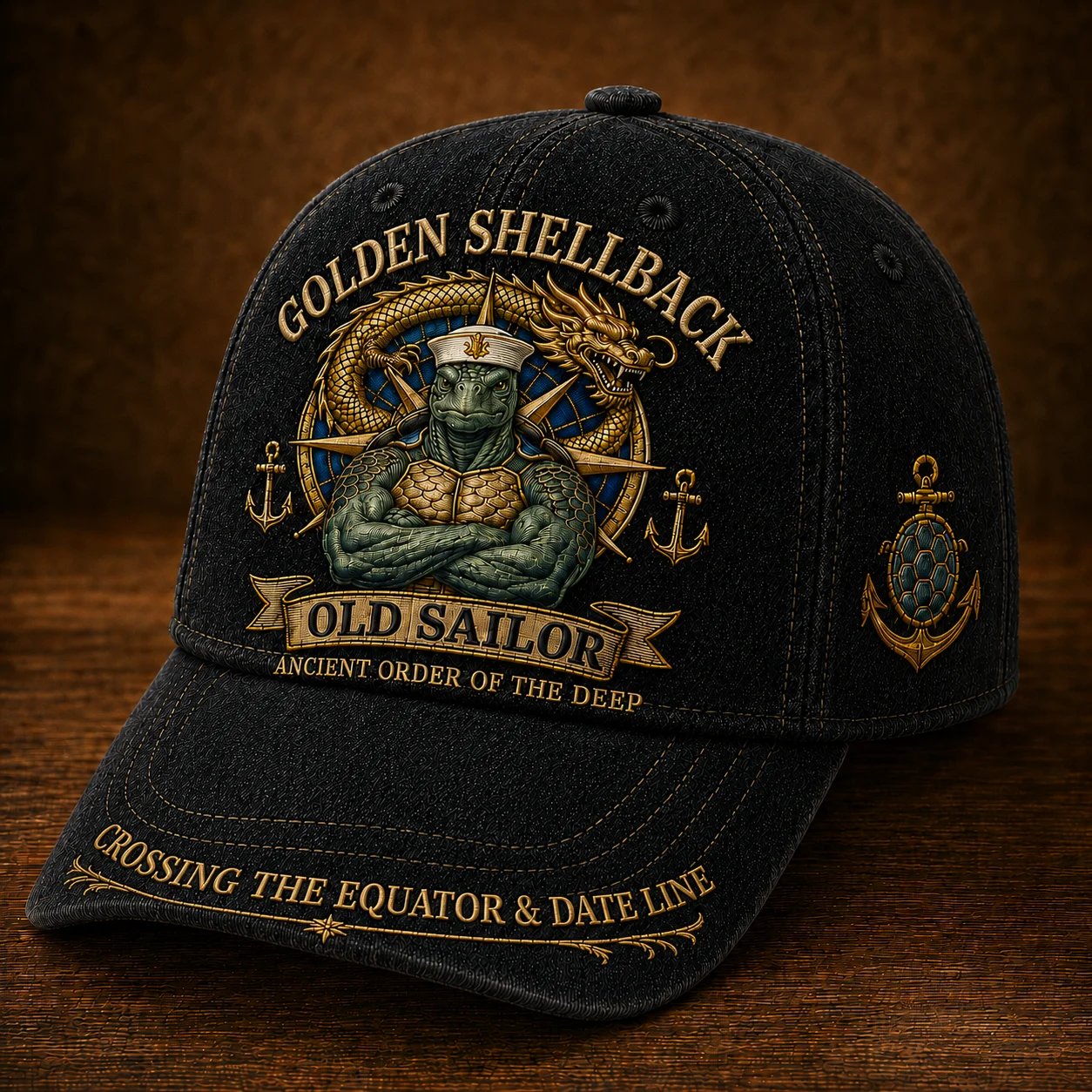 ⭐2026 Sale: Up to 49% OFF ⚓🐢Golden Shellback Cap