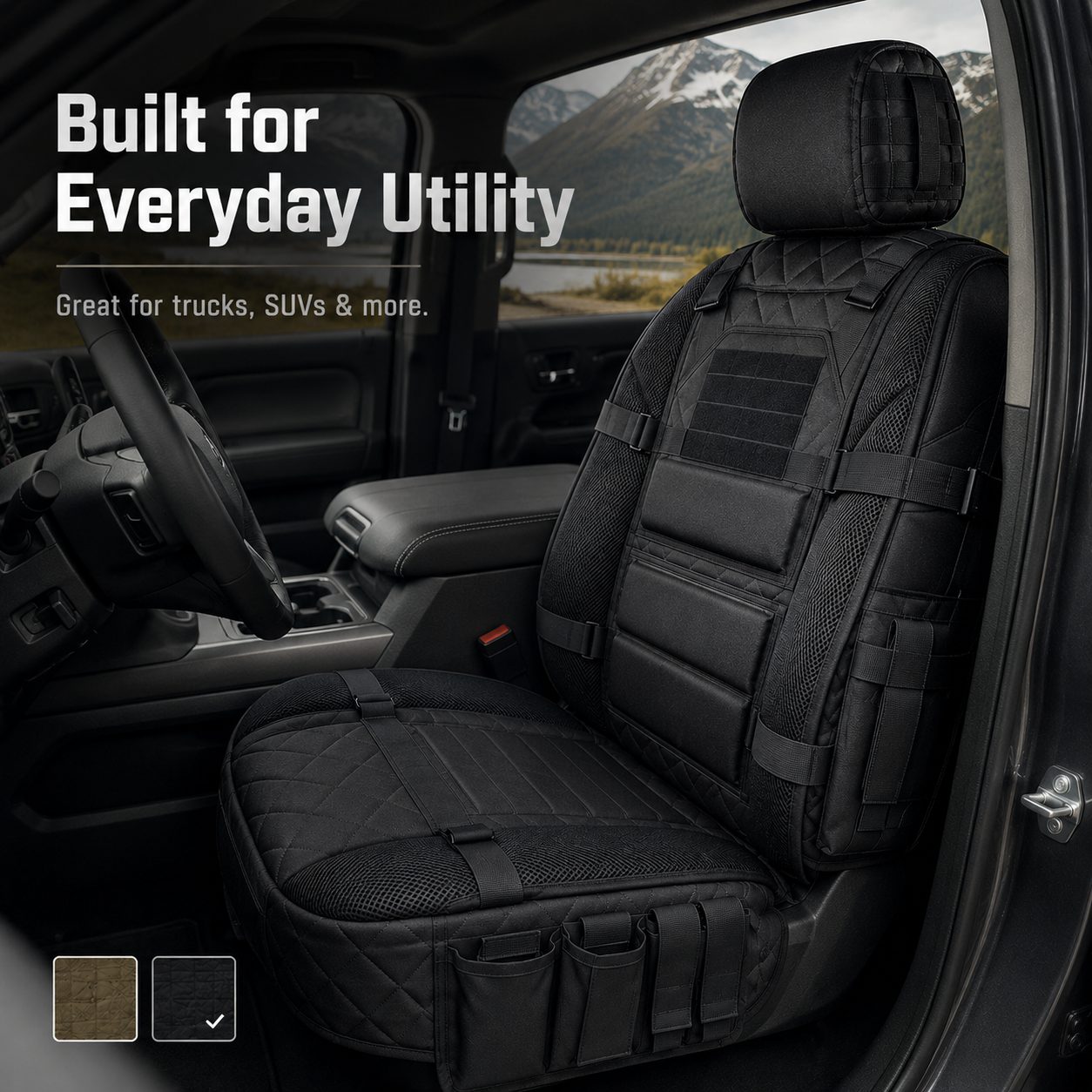 Tactical MOLLE Car Seat Cover Organizer β Rugged Protection & Smart Storage