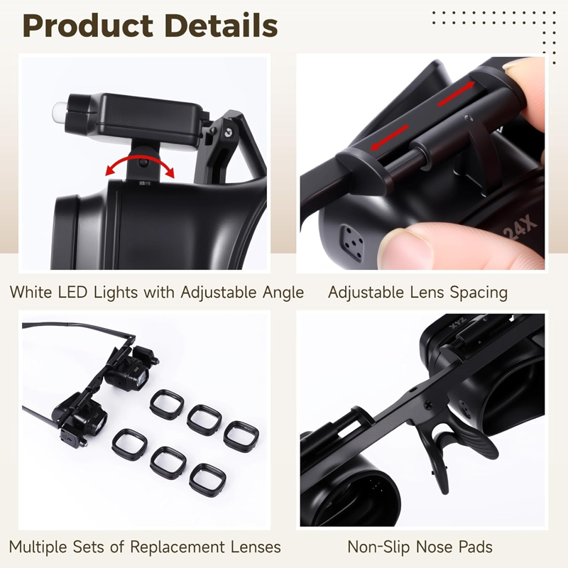 π¬ LIMITED-TIME 49% OFF! β¨ Precision LED Magnifier Glasses β Interchangeable Lenses, Dual LED, Hands-Free π‘