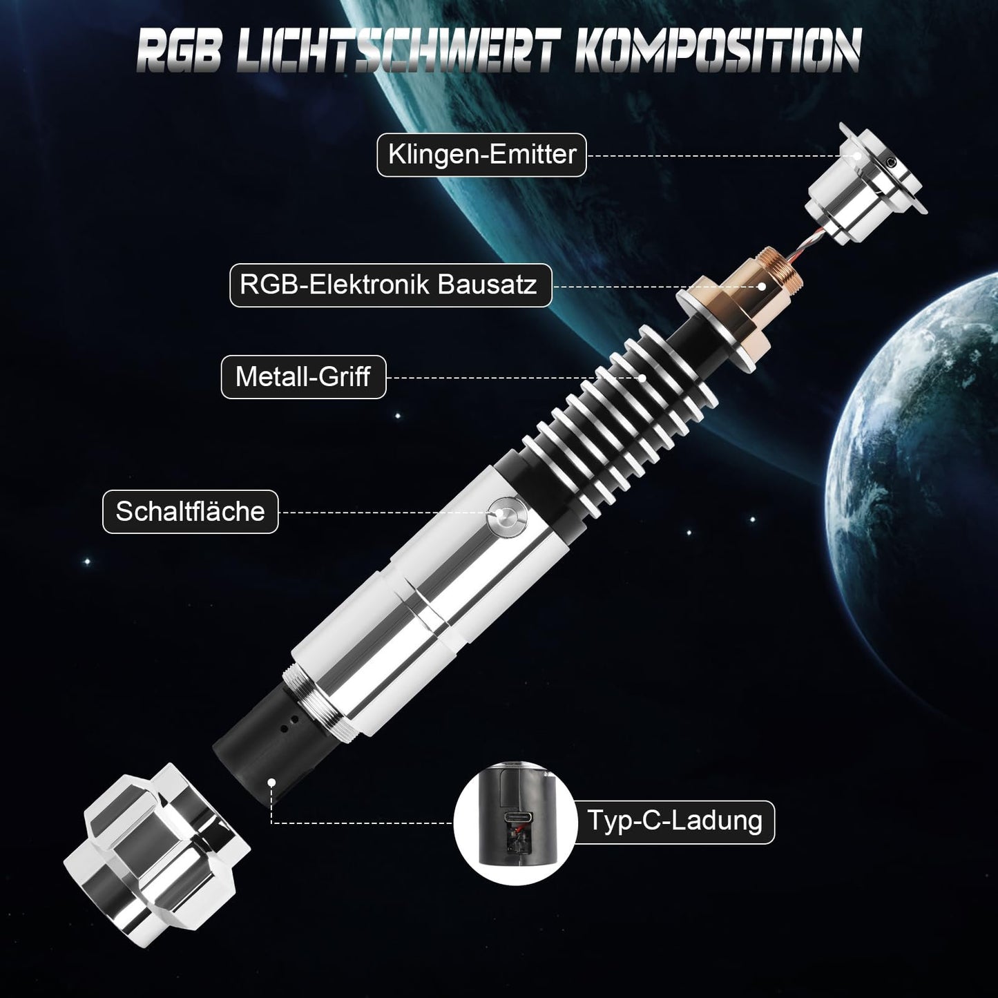 Legendary Luke Skywalker RGB Lightsaber – Motion-Activated with Infinite Colors