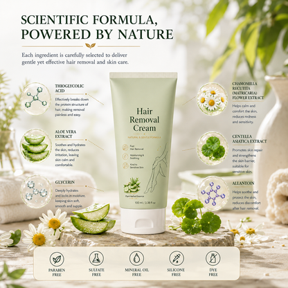 Ahlwo Painless Depilatory Cream – No Razor Bumps, No Harsh Odor