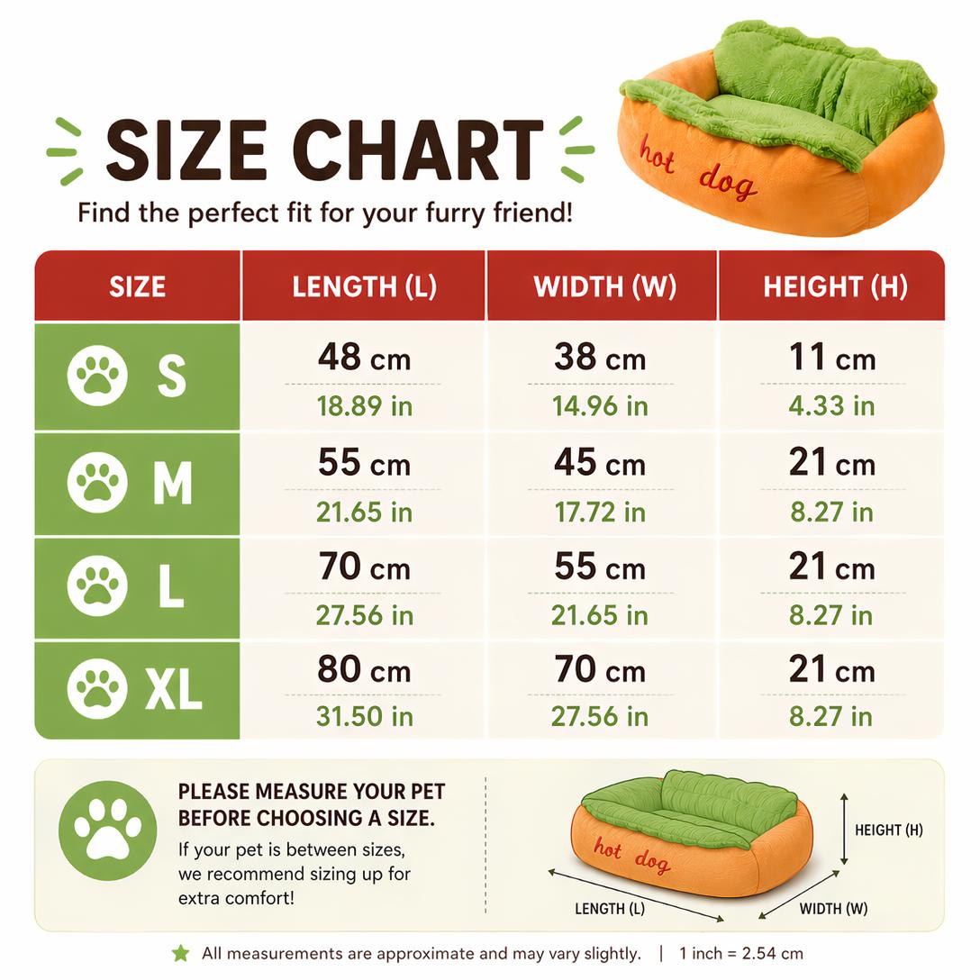 Hot Dog Bun Pet Bed