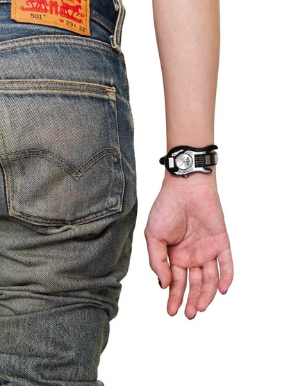 Vintage Punk Rock Leather Strap Wrist Watch