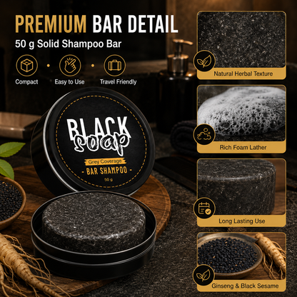 🔥Natural Gray Hair Darkening Shampoo Bar