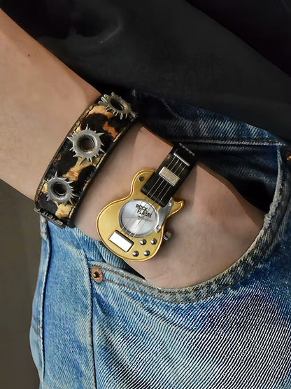 Vintage Punk Rock Leather Strap Wrist Watch