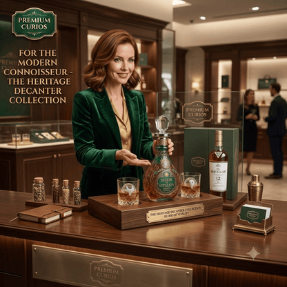 🌳 The Heritage Collection – “Fountain of Life” Luxury Decanter and Whiskey Glass Set with Vintage-Style Carvings