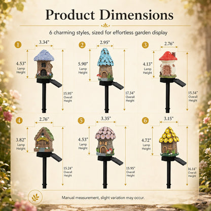 ✨ Solar Mushroom Cottage Garden Light – Warm Fairy-Tale Glow for Flower Beds