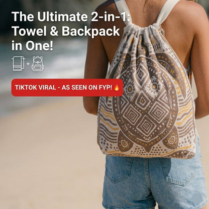 🏖️ 2-in-1 Sand-Free Towel Backpack | 100% Organic Cotton
