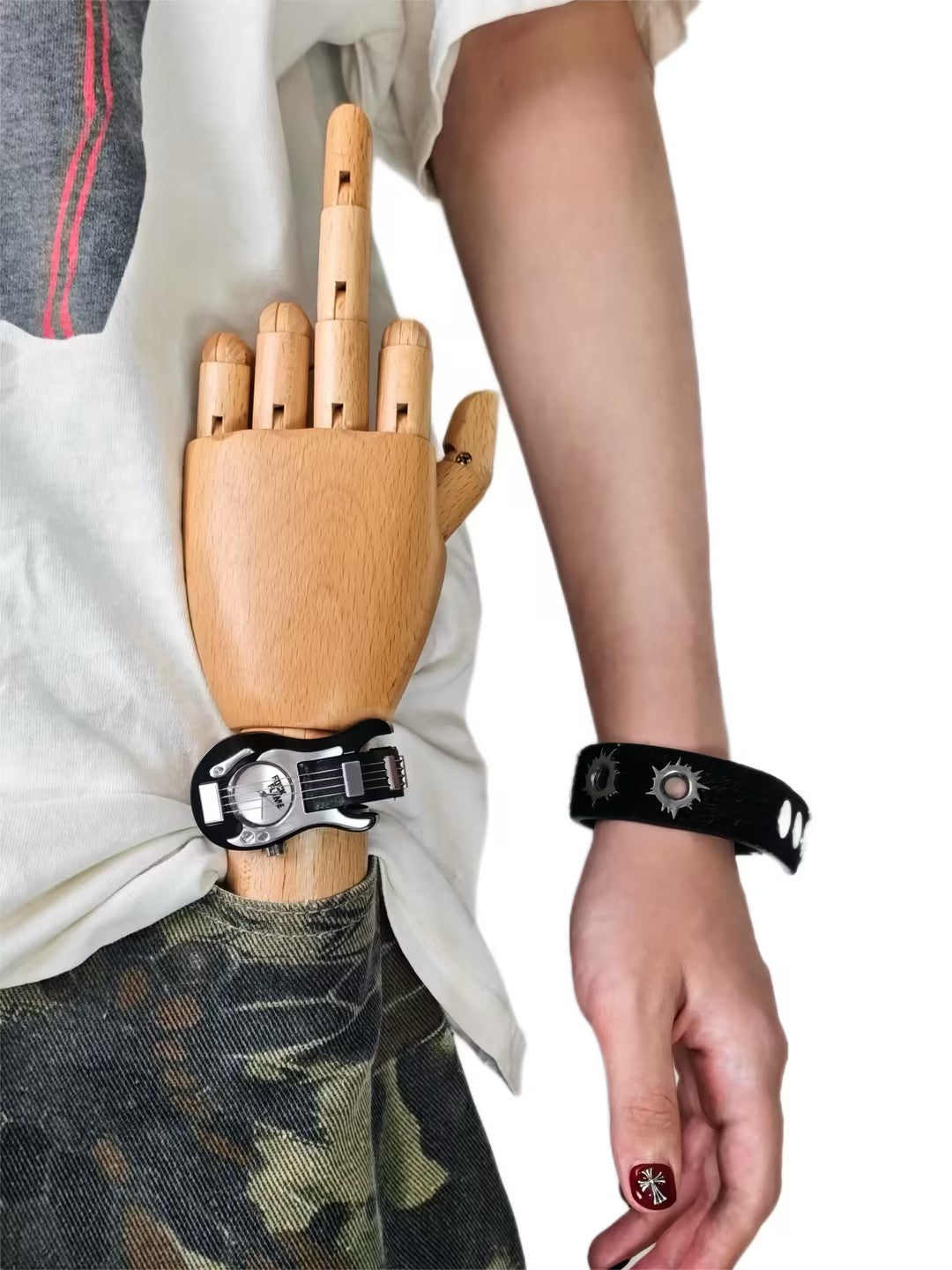 Vintage Punk Rock Leather Strap Wrist Watch